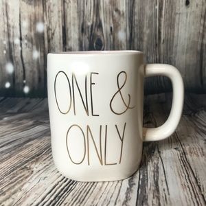 NEW! Rae Dunn Mug ONE & ONLY in Gold-Pink Interior